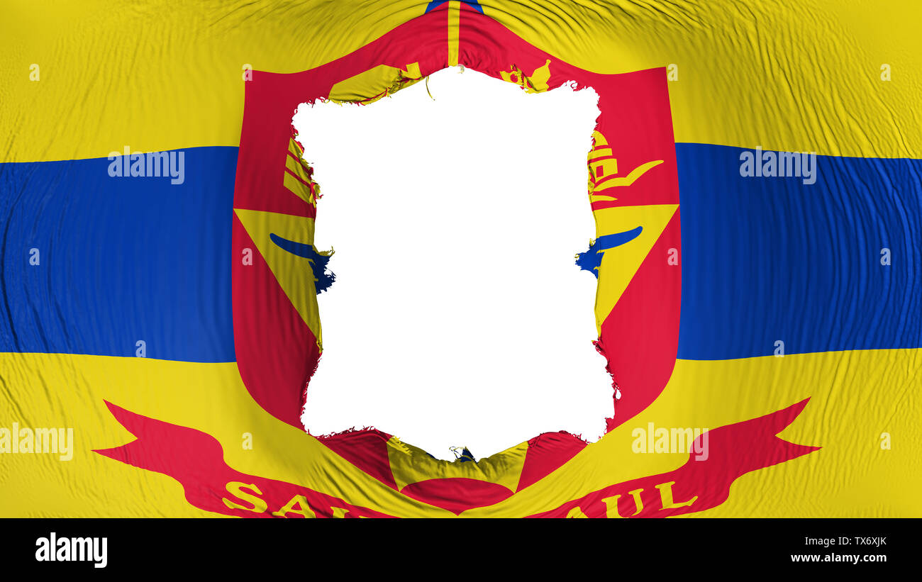 Square hole in the Saint Paul capital city flag Stock