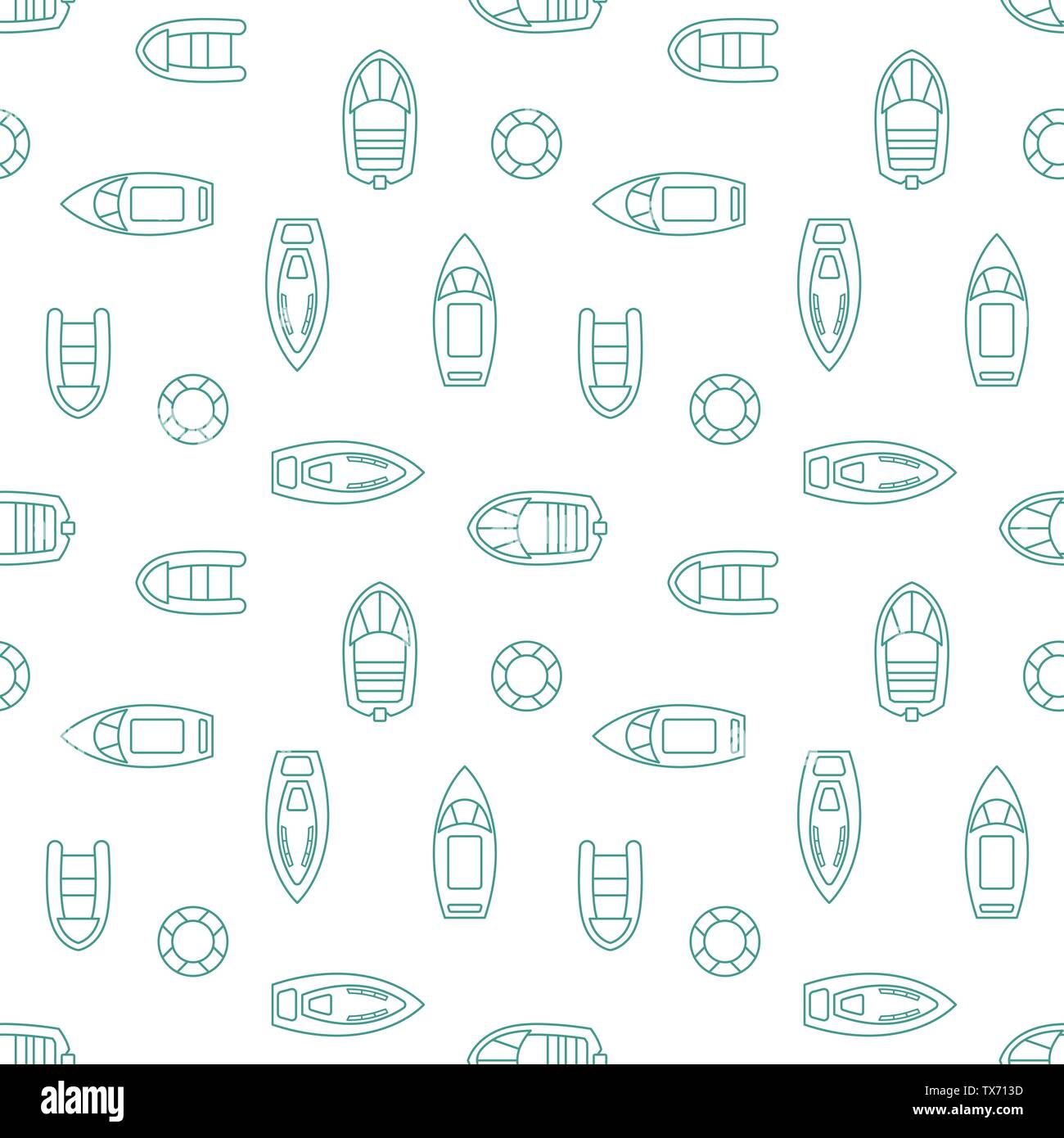 Boats silhouettes seamless pattern Stock Vector
