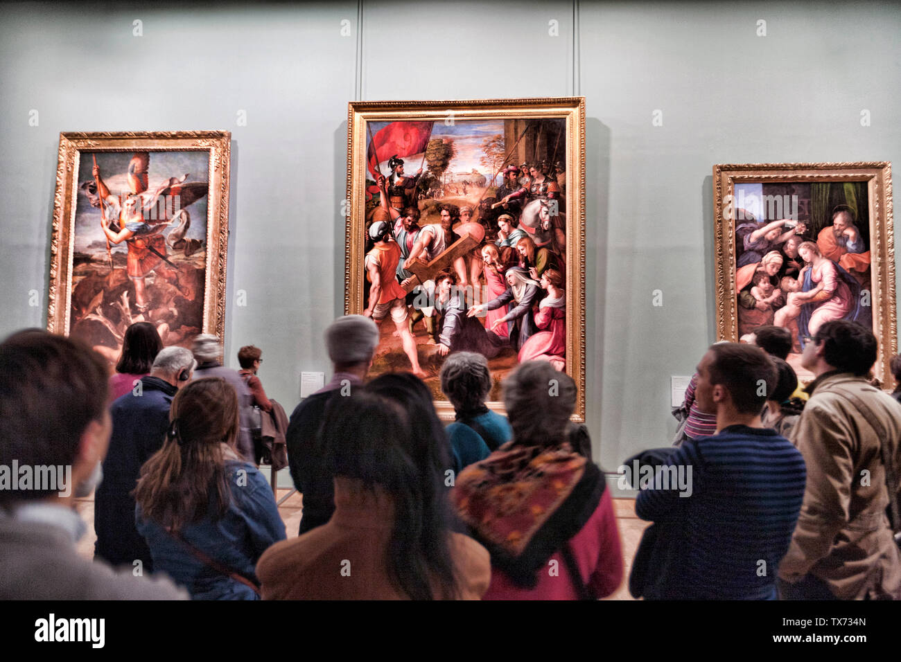 Raffaello paintings at  Louvre Museum Paris France Stock Photo