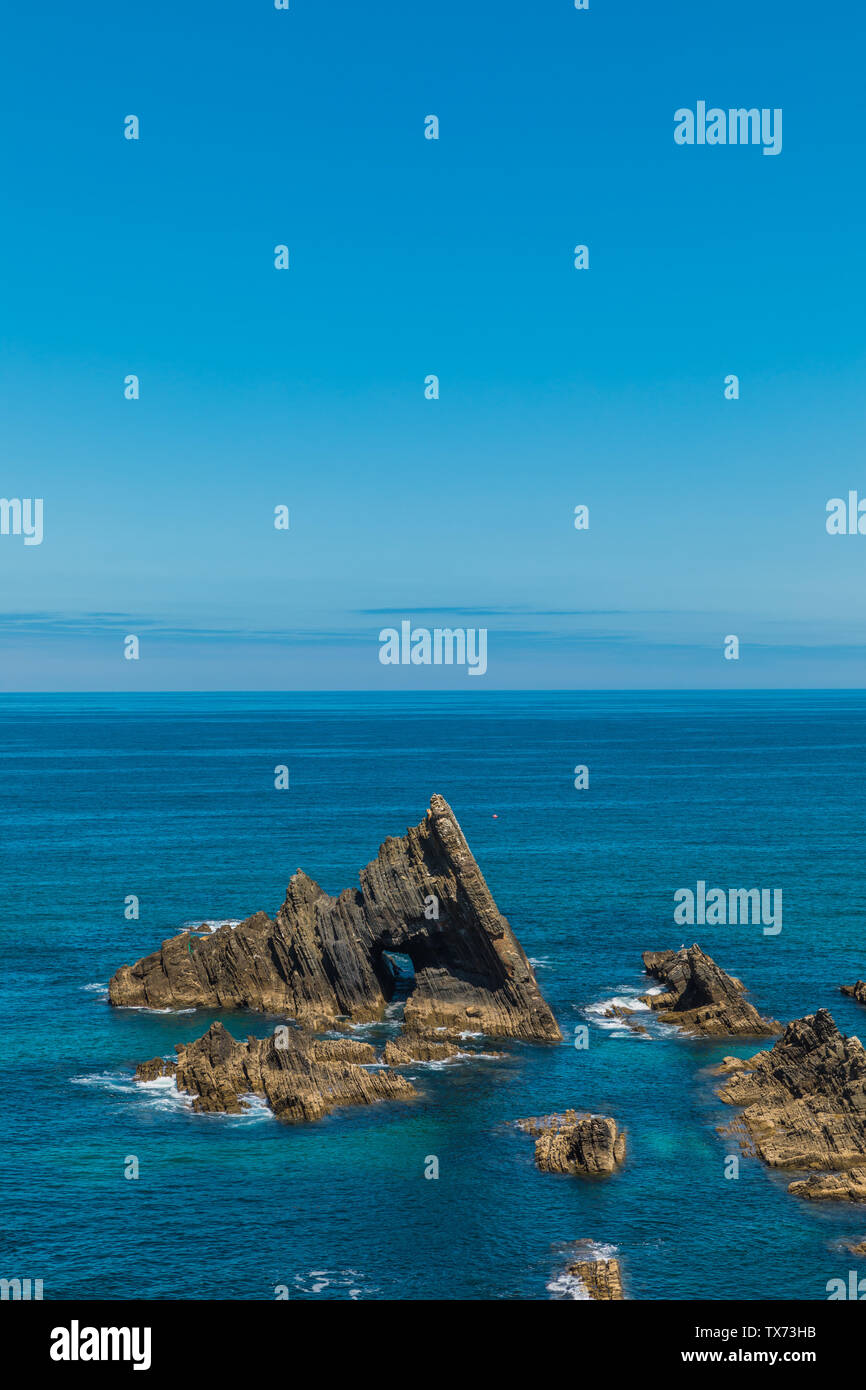 Portugal cliffs on the Atlantic ocean on a summer day. Landscape Stock Photo