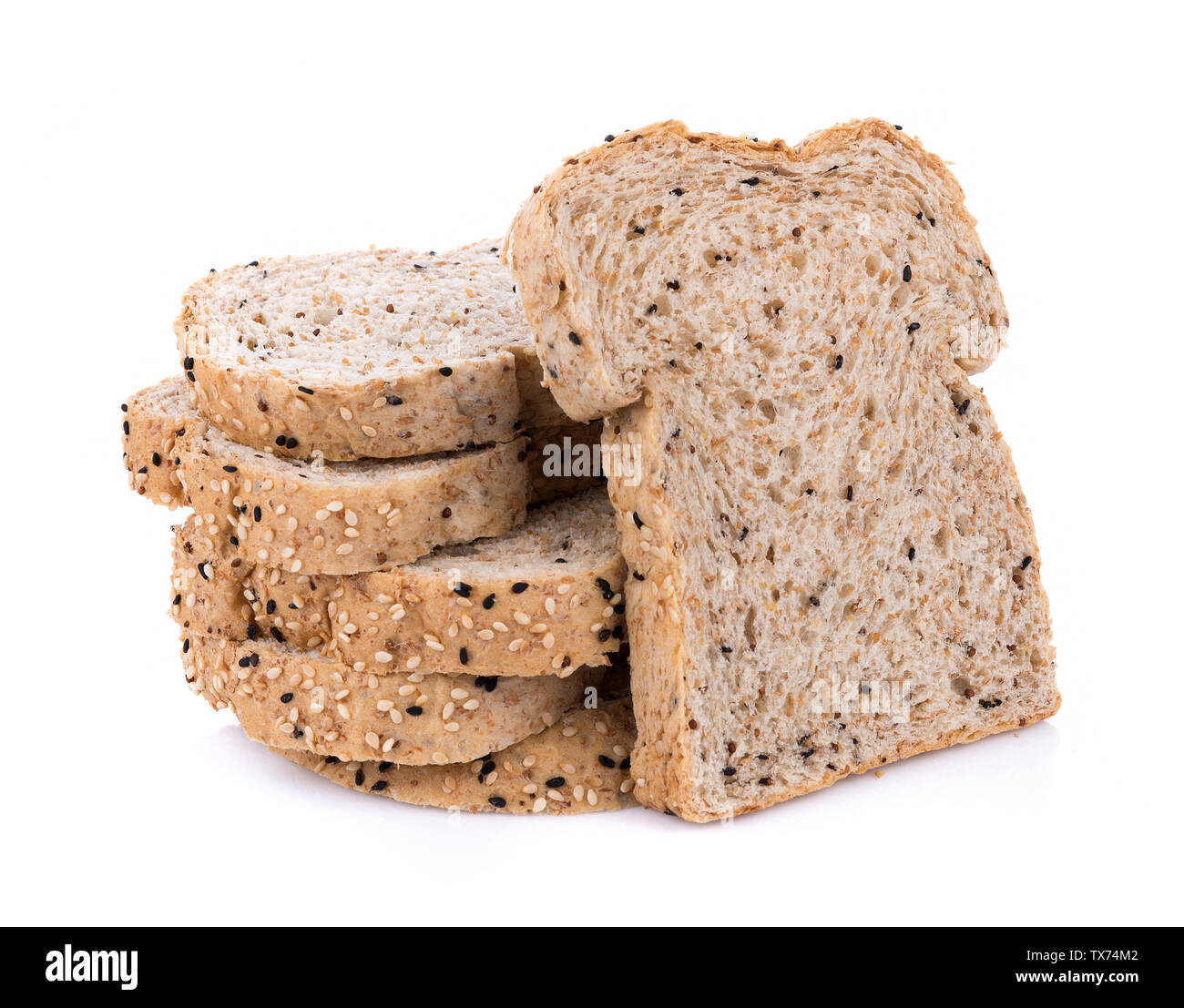 whole wheat bread isolated on white background Stock Photo - Alamy
