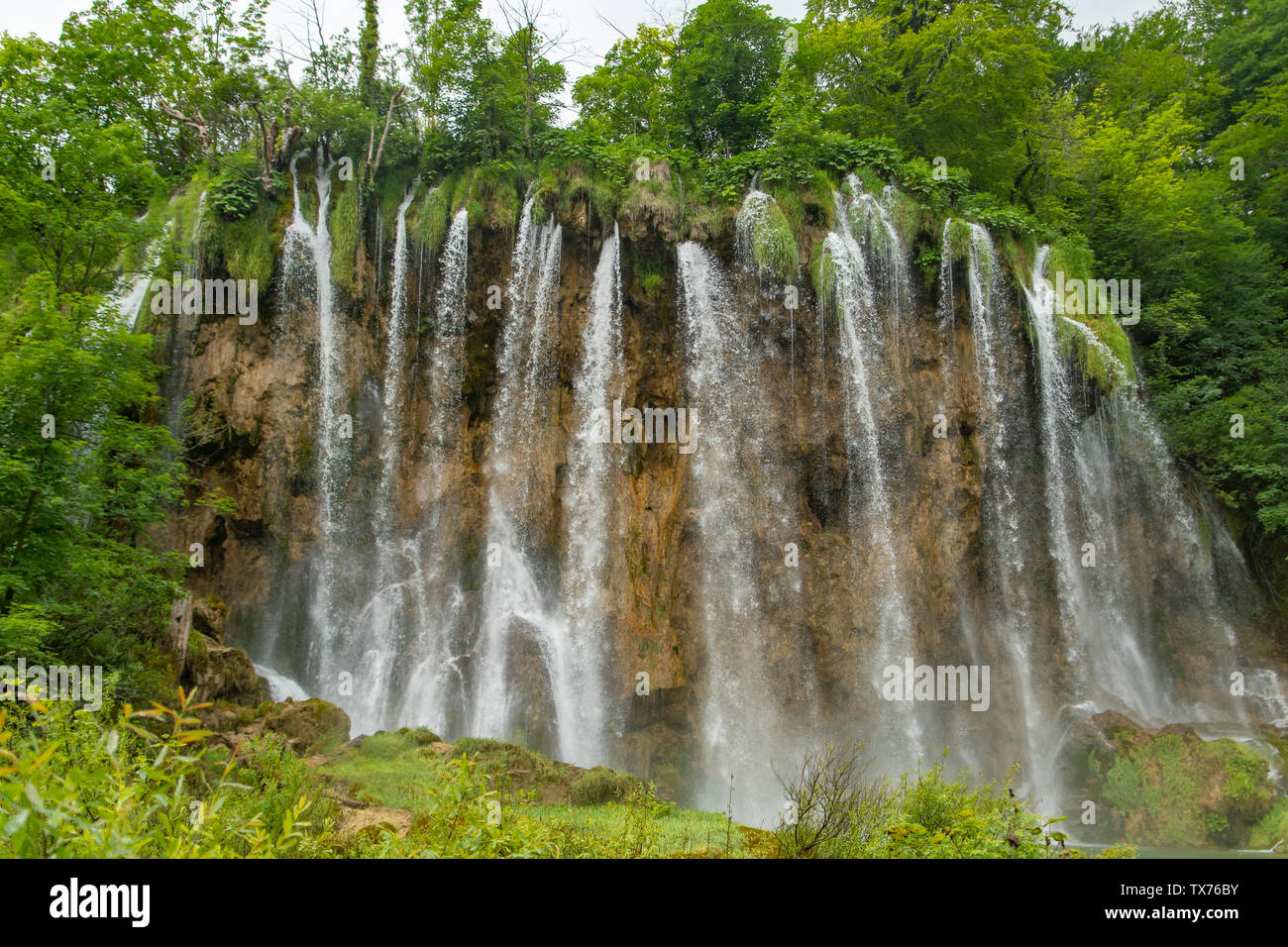 Veliki Prstavac Waterfall, Plitvice Lakes National Park, Croatia Stock Photo