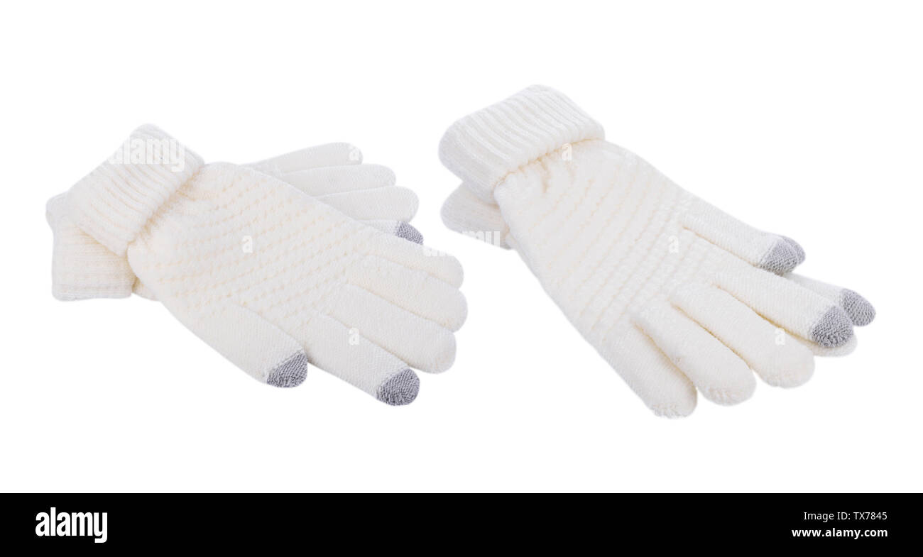 Winter Gloves isolated on a white Stock Photo - Alamy