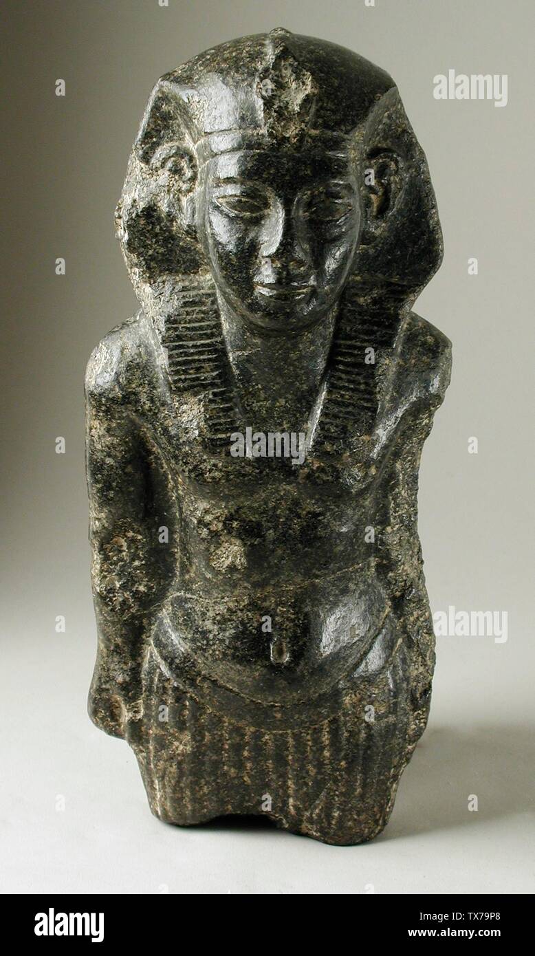 King Mer-sekhem-re Nefer-hotep (image 1 of 2); Egypt, 13th and 14th Dynasties Middle Kingdom (1695 - 1692 BCE)  Sculpture Granite Height:  9 1/2 in. (24.2 cm) The Phil Berg Collection (M.71.73.51) Egyptian Art; Stock Photo