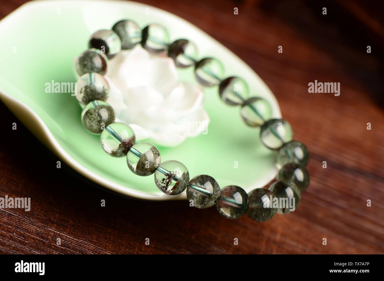 Green ghost crystal bracelet Stock Photo Alamy
