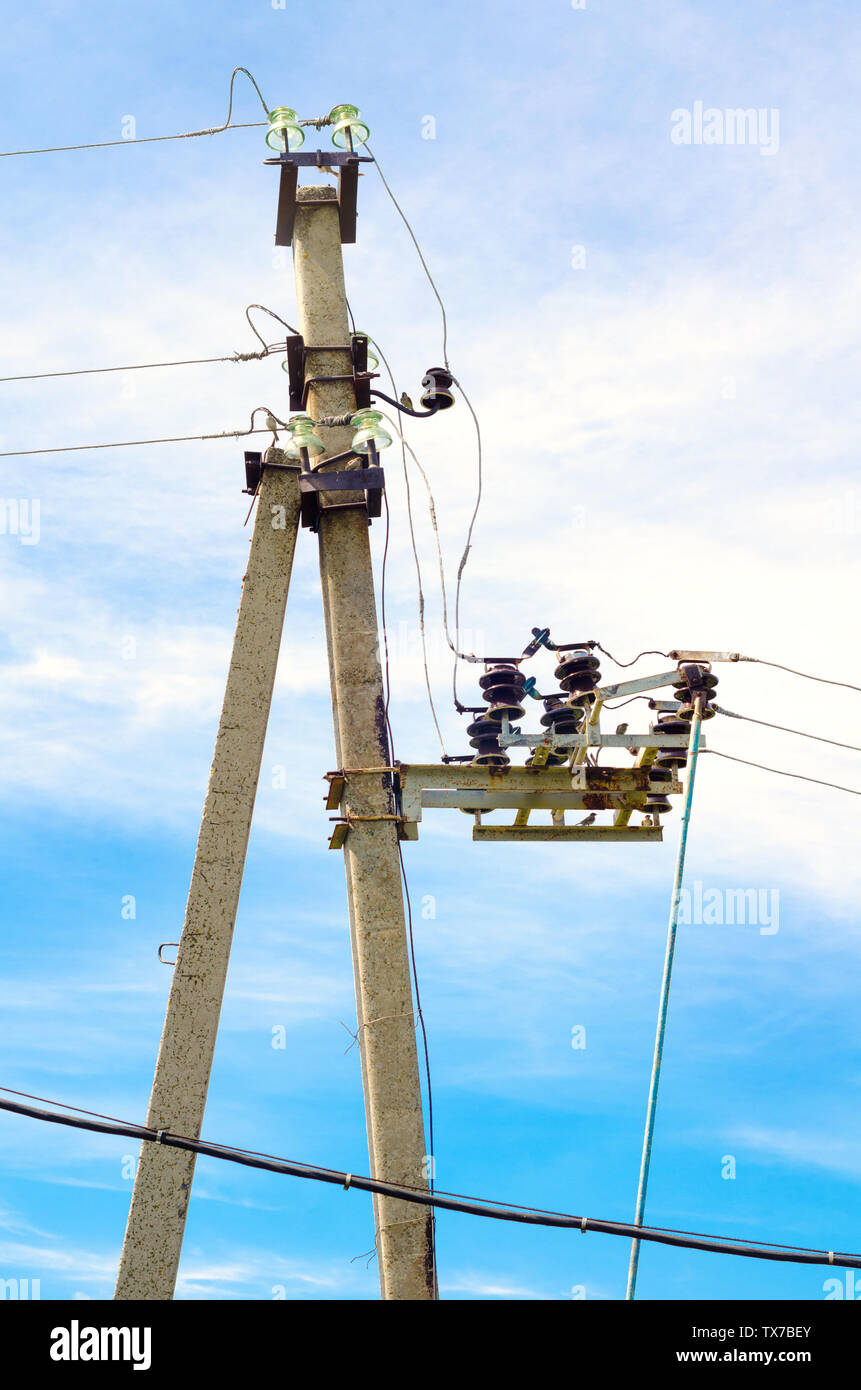 old-rural-electric-line-infrastructure-stock-photo-alamy