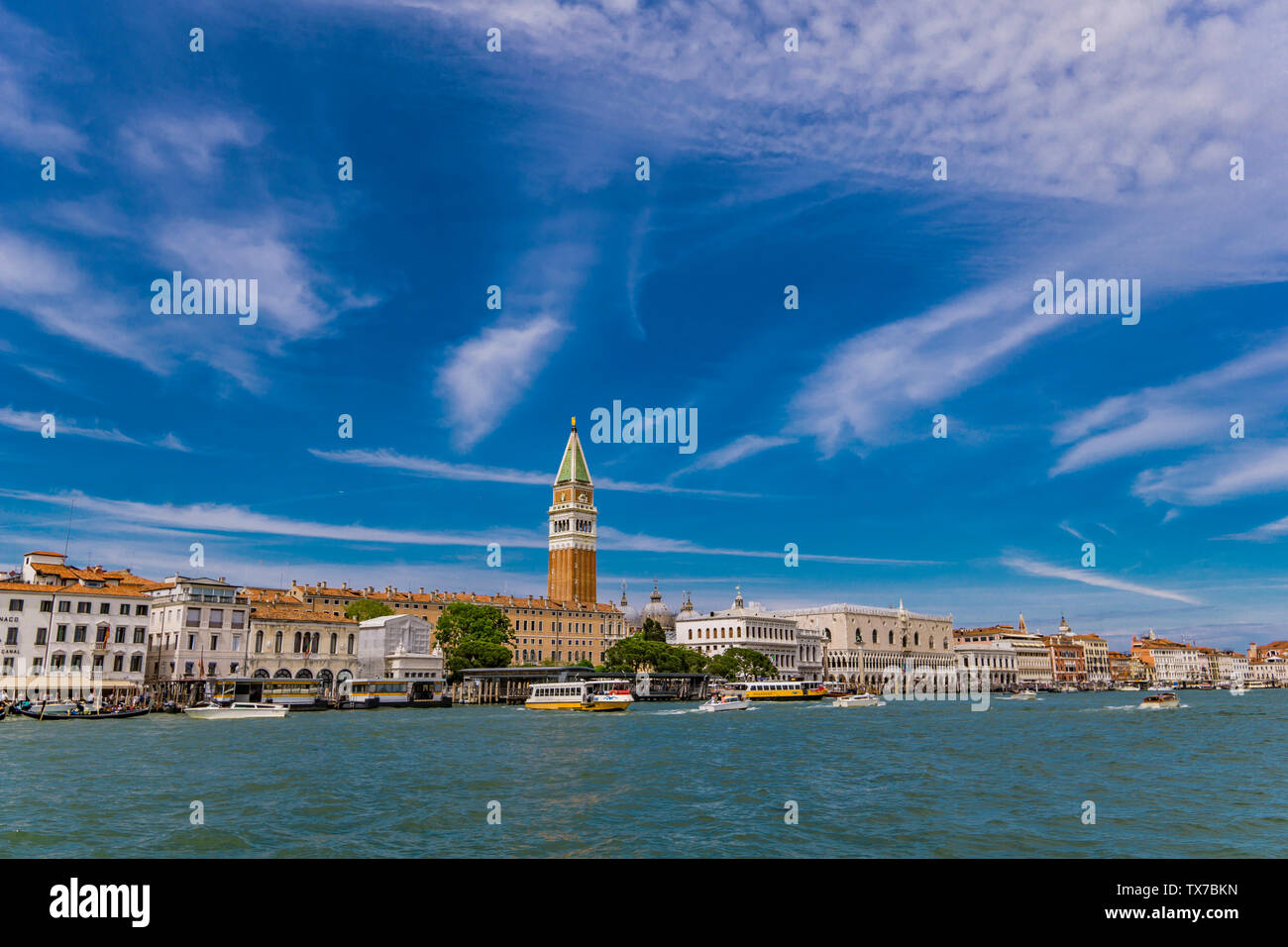 View at Venice, Italy. It is estimated that 25 million tourists visit Venice each year. Stock Photo