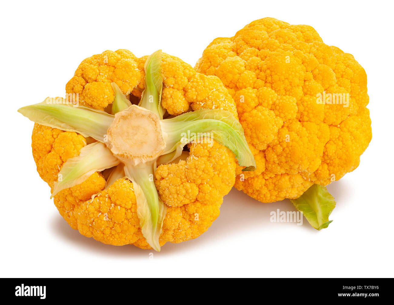 colored cauliflower path isolated on white Stock Photo