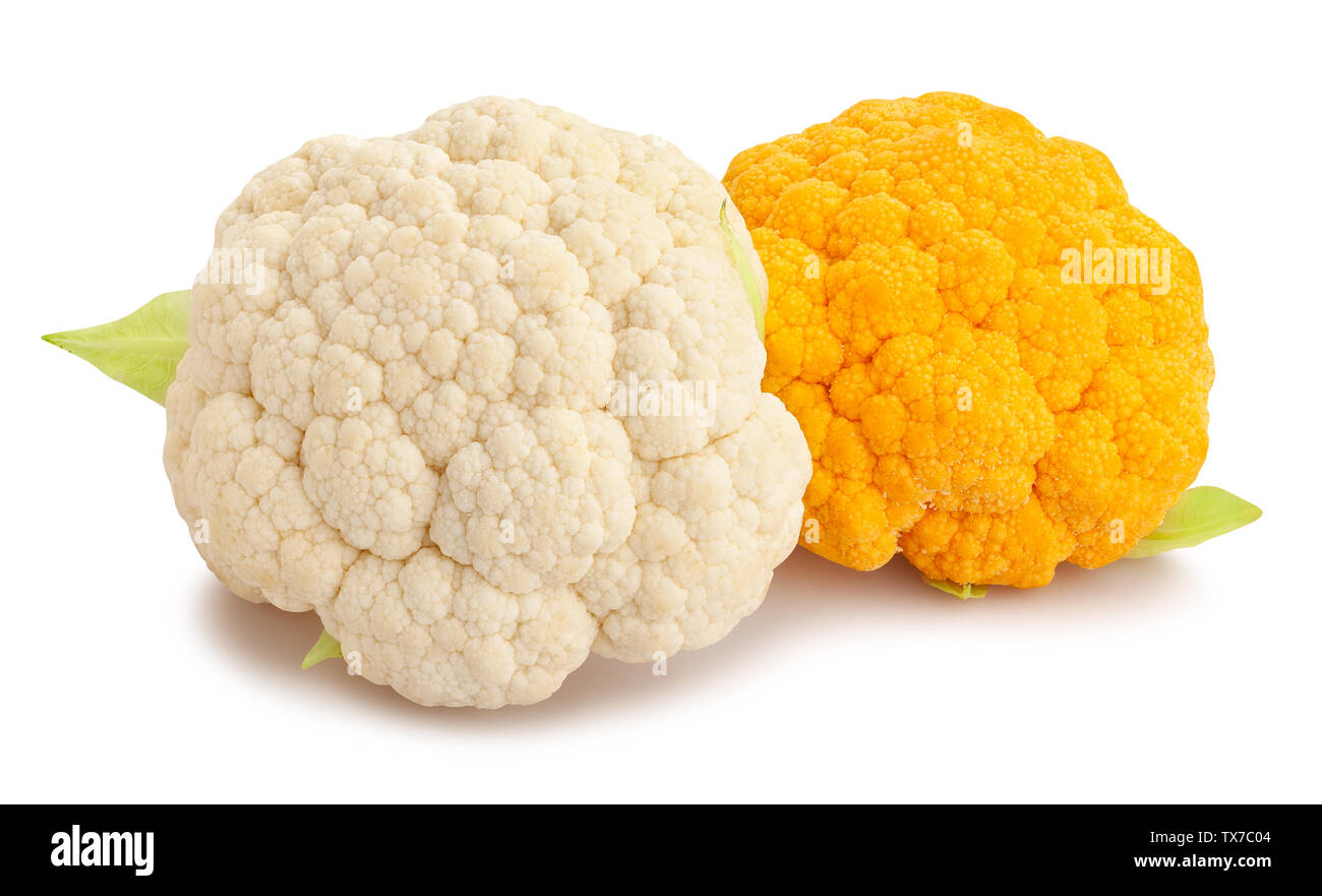 colored cauliflower path isolated on white Stock Photo