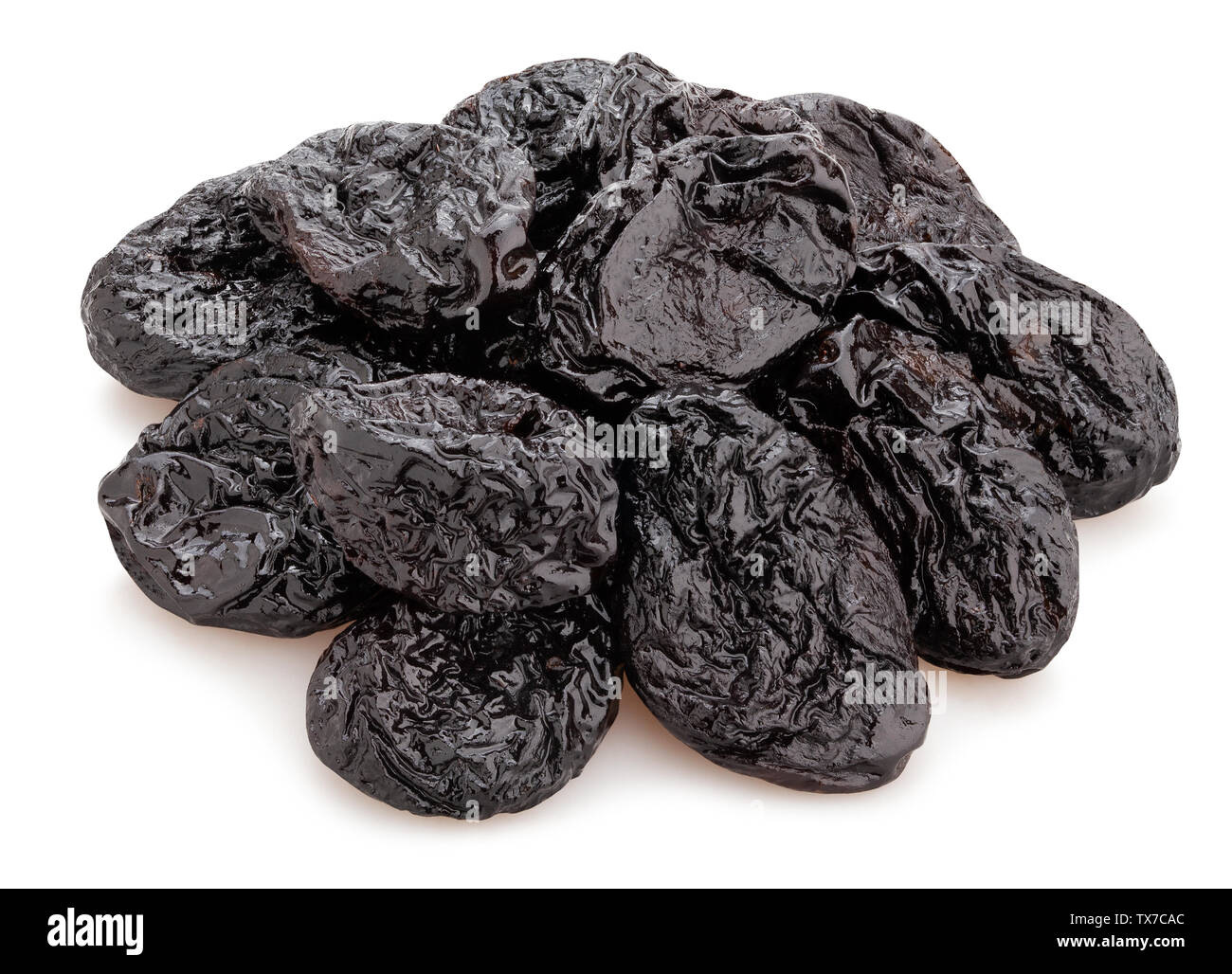 prunes path isolated on white Stock Photo