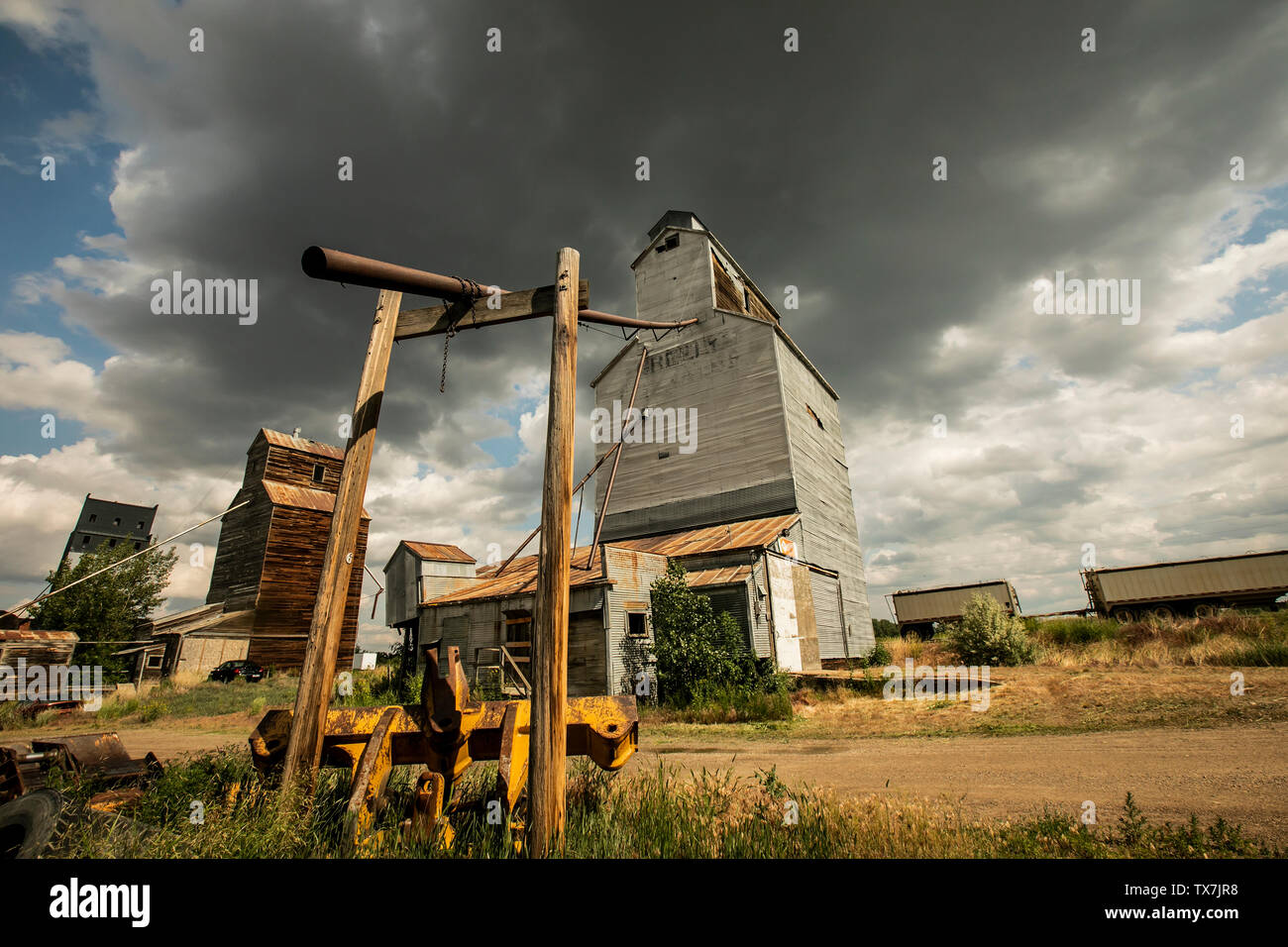 Working traditional Grain Elevator in Montana. Stock Photo