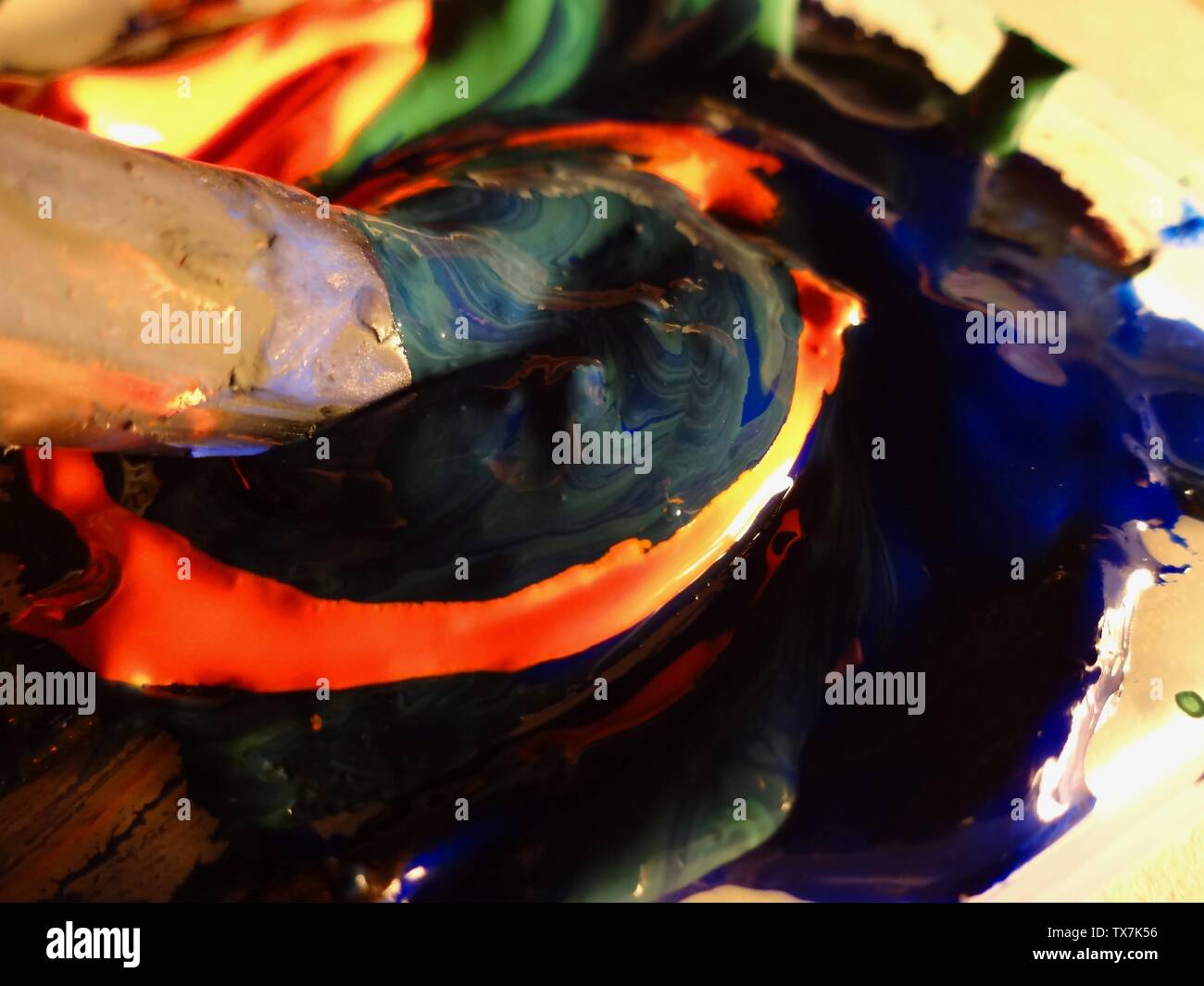 The flow of pigments, the mixing of pigments, the process of painting