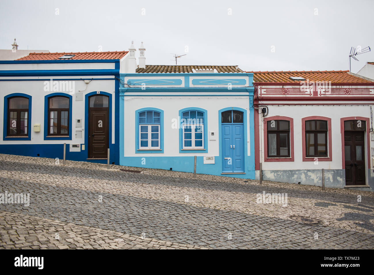 Facades of traditional portuguese houses Stock Photo Alamy