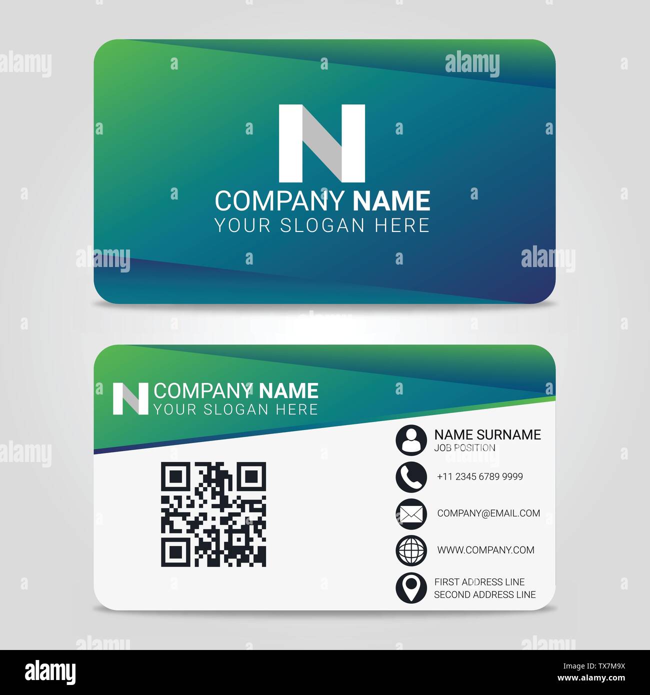 Vector Business Card Modern Design Template Stock Vector