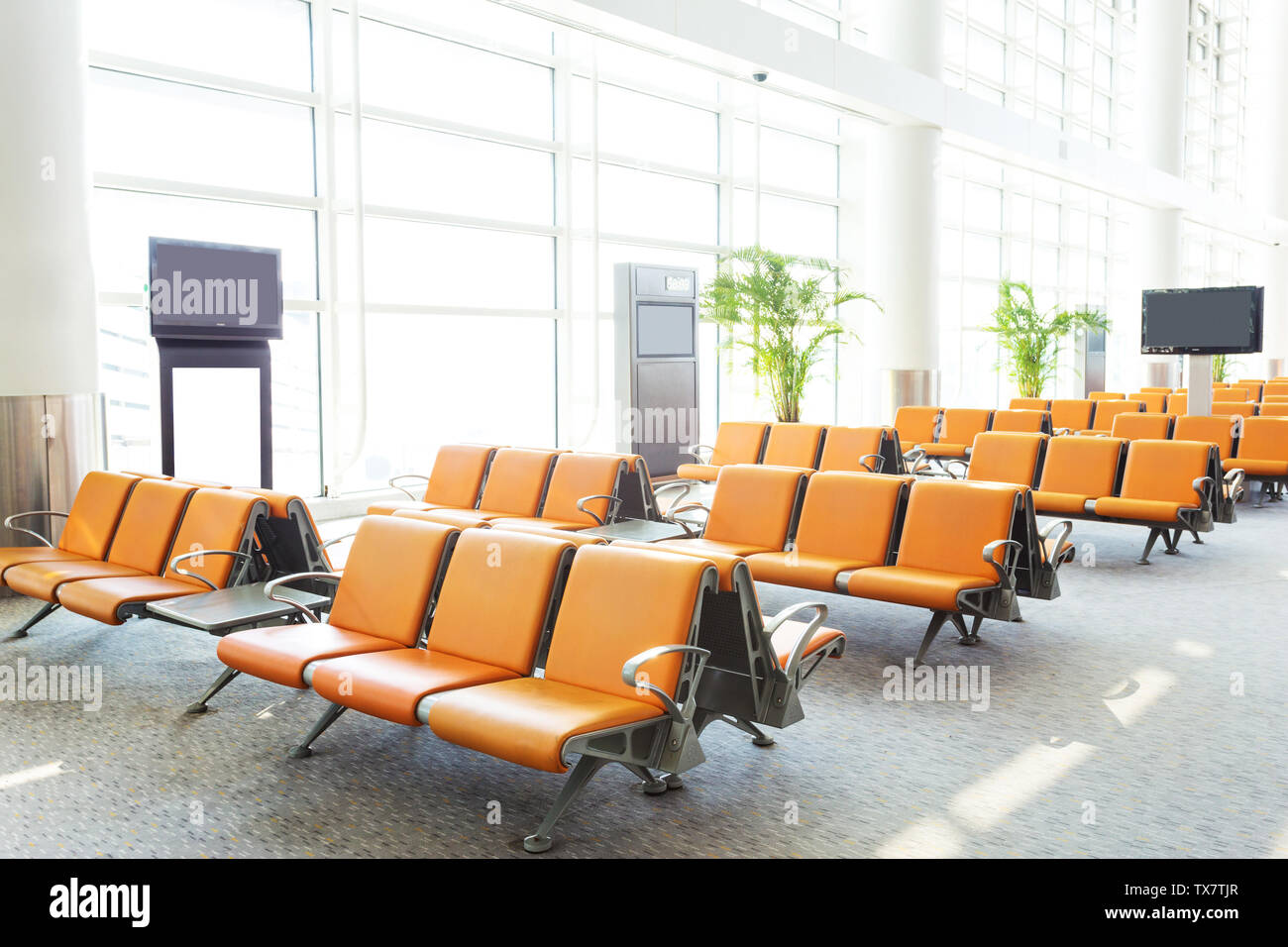 Modern airport design hall interior Stock Photo - Alamy