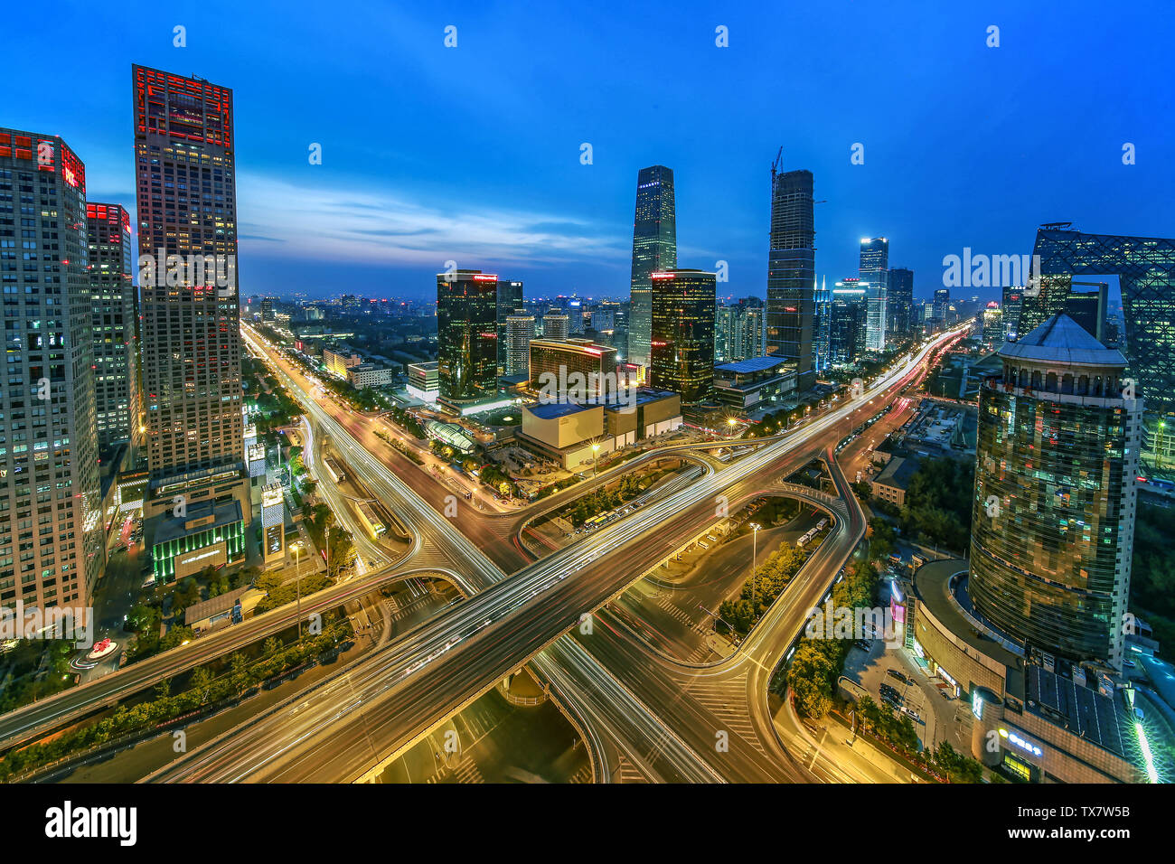Beijing Nightscape Night view of Beijing city Stock Photo - Alamy
