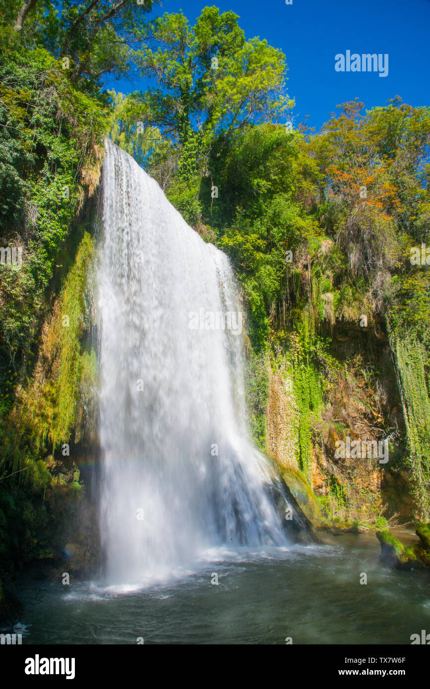 La Caprichosa cascade. Monasterio de Piedra Natural Park, Nuevalos, Zaragoza province, Aragon, Spain. Stock Photo