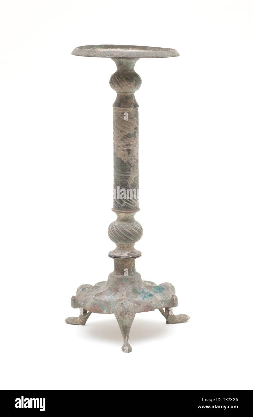 Lampstand (image 1 of 2);  Afghanistan, 12th-early 13th century Furnishings; Lighting Bronze, cast in three interking sections Gift of Andrew Hale and Kate Fitz Gibbon (AC1995.252.30.1-.3) Islamic Art; 12th-early 13th century; Stock Photo