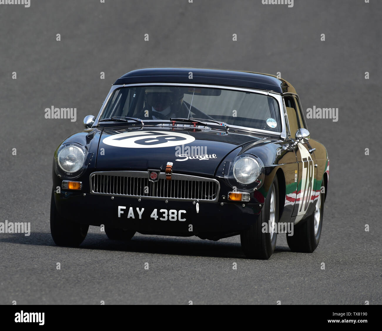 David Russell Wilks, MGB, Equipe GTS, Masters Historic Festival, Brands Hatch, May 2019. Brands Hatch, classic cars, classic event, Classic Racing Car Stock Photo