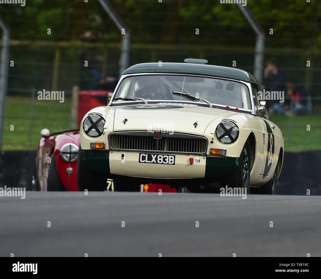 David Keers Trafford, MGB, Equipe GTS, Masters Historic Festival, Brands Hatch, May 2019. Brands Hatch, classic cars, classic event, Classic Racing Ca Stock Photo