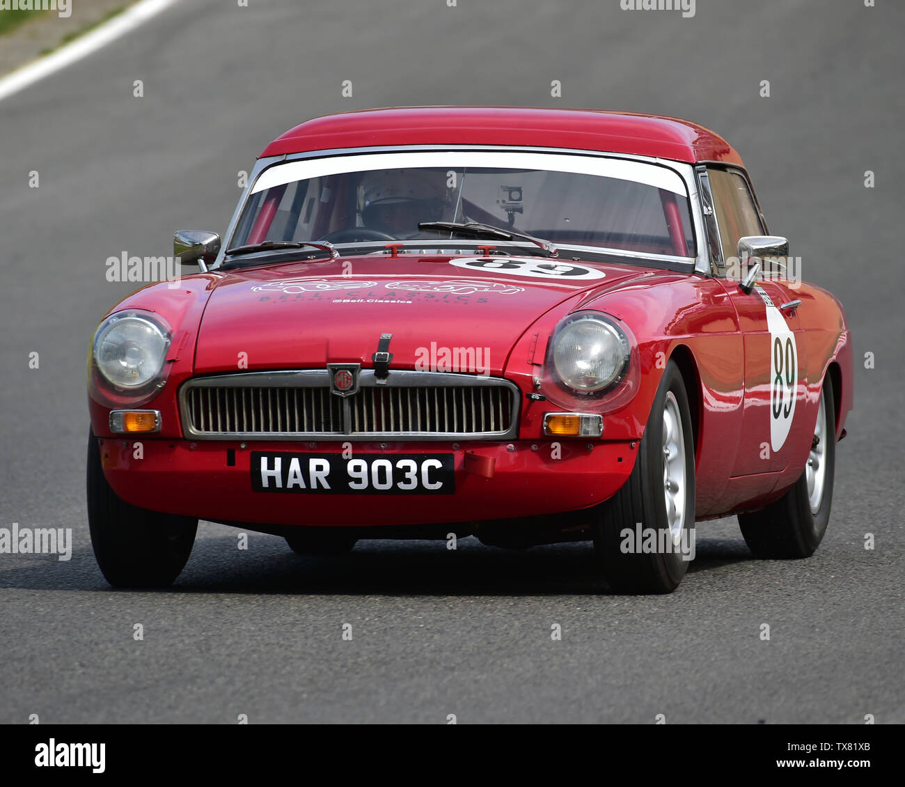 Simon Barker, MGB, Equipe GTS, Masters Historic Festival, Brands Hatch, May 2019. Brands Hatch, classic cars, classic event, Classic Racing Cars, FIA, Stock Photo