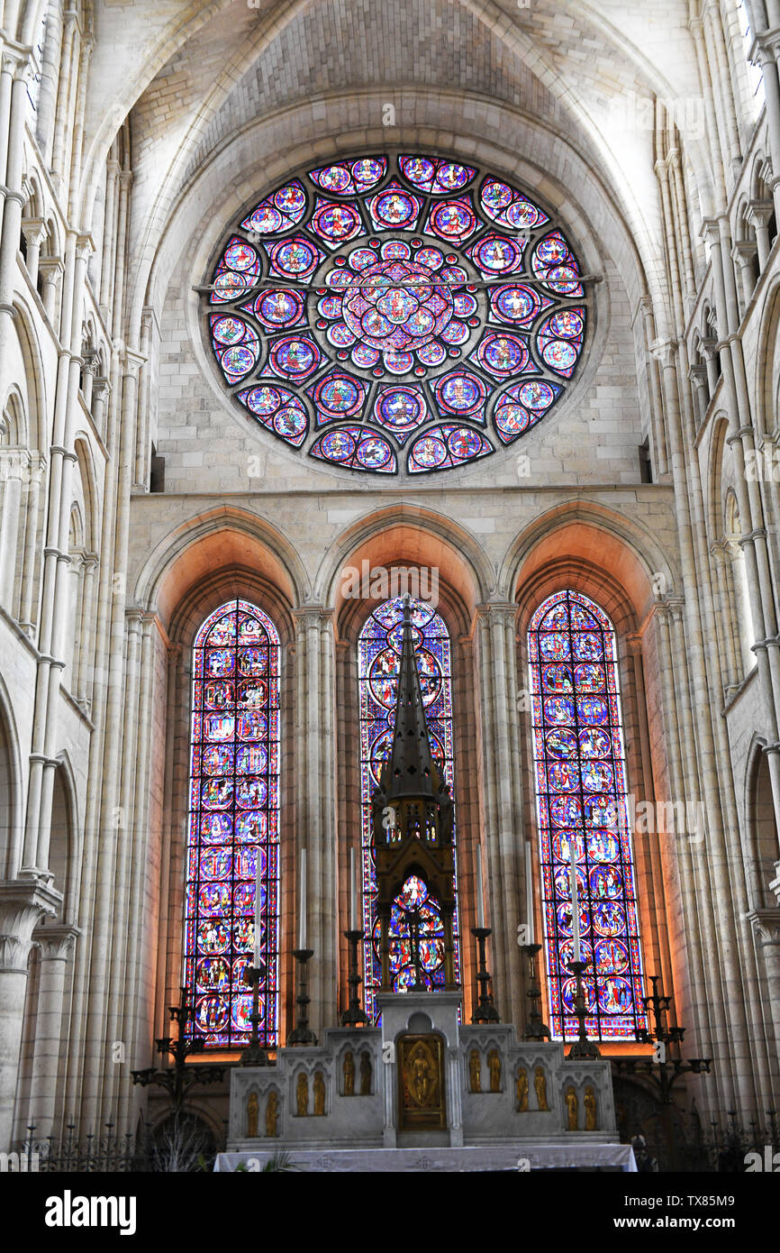 Cathedrale Notre-Dame de Laon Laon, Aisne, Hauts-de-France, France Stock Photo