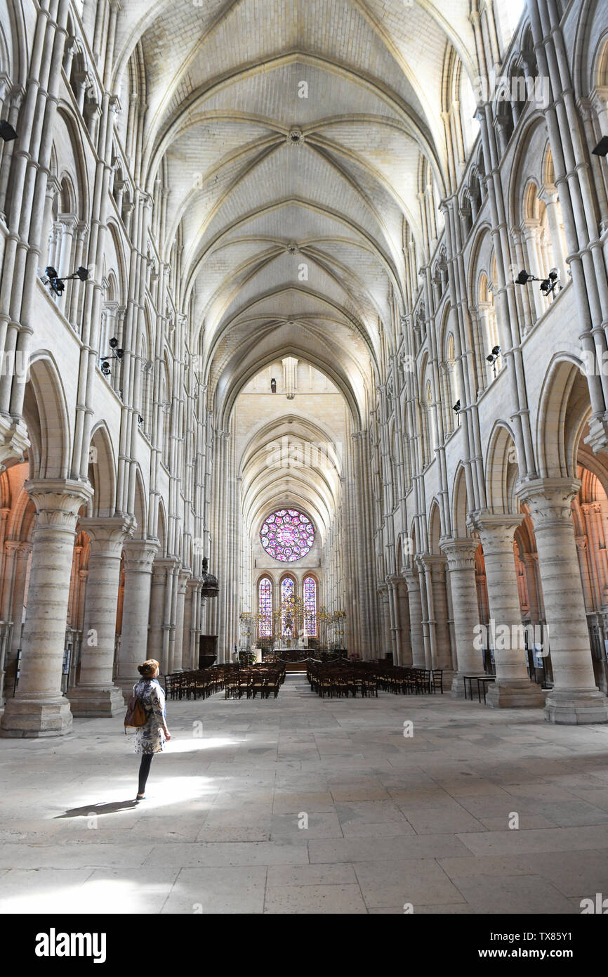 Cathedrale Notre-Dame de Laon Laon, Aisne, Hauts-de-France, France Stock Photo