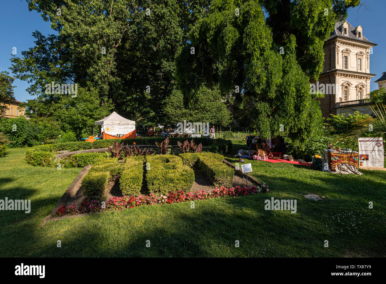 Italy Piedmont Turin Valentino Botanical Garden View With The