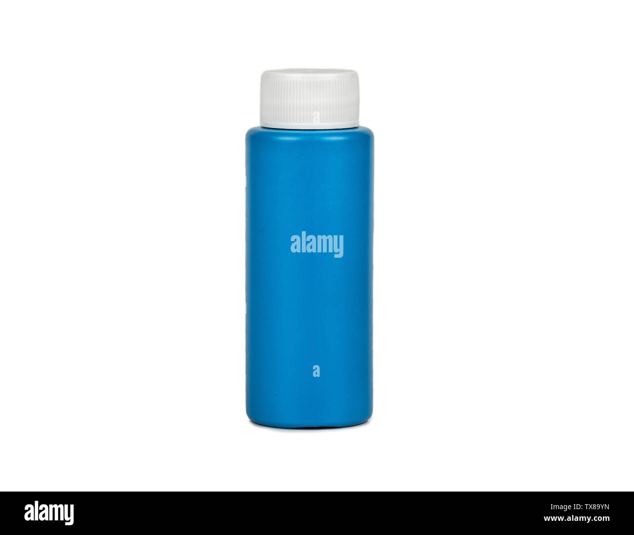 Blue plastic bottle isolated on white background Stock Photo - Alamy