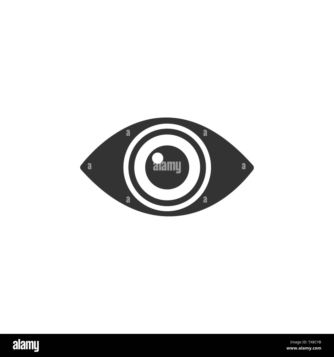 Body senses vision. Eye icon on a white background. Isolated vector ...