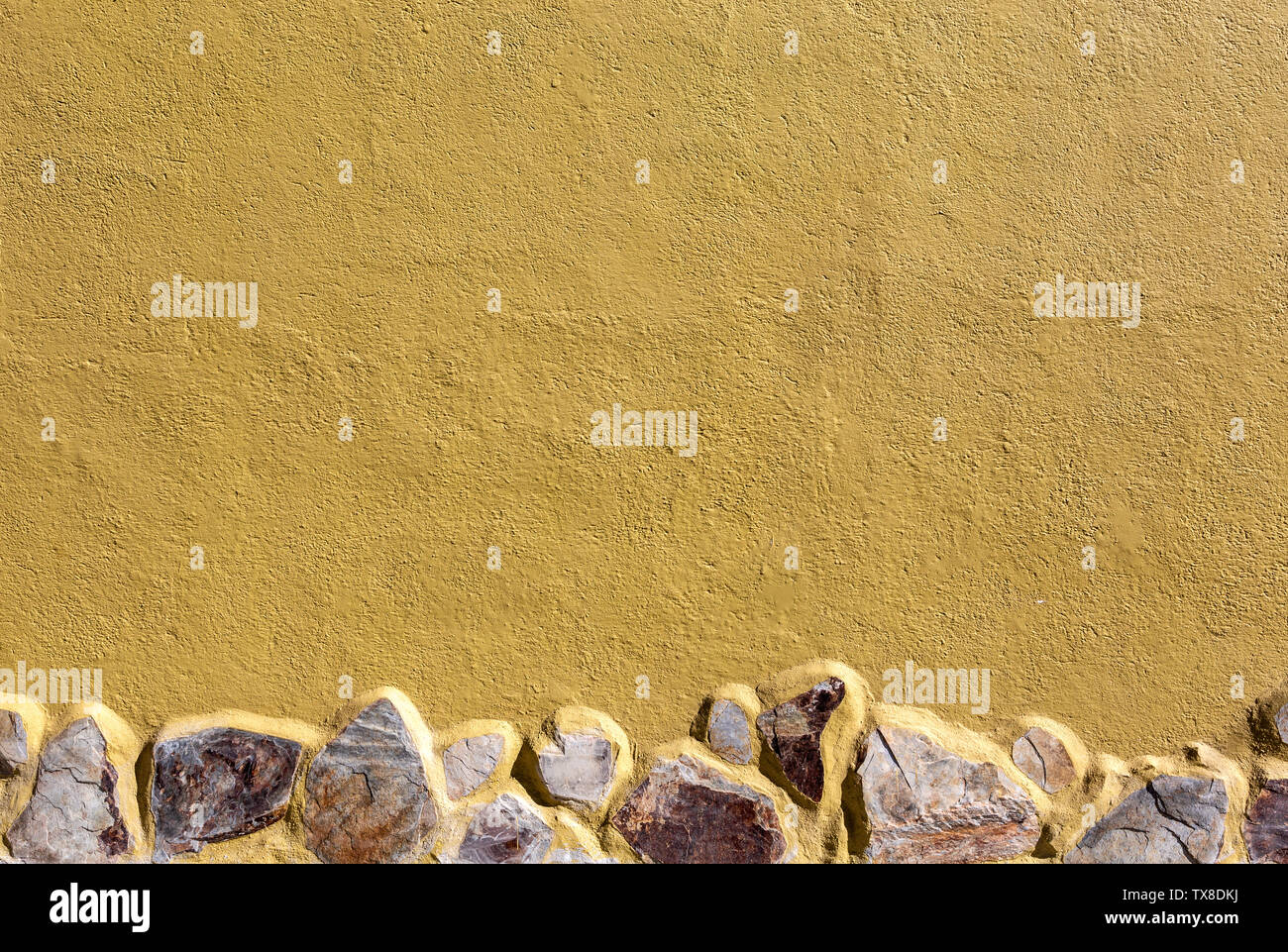 the decorative wall is lined with stone and plaster, Tenerife, Spain Stock Photo
