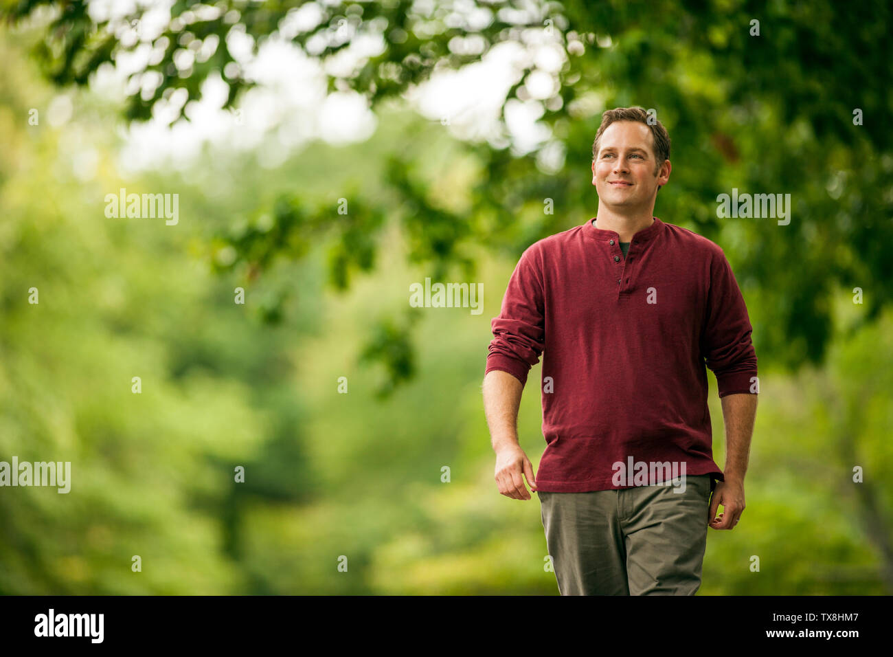 Man Taking A Walk Stock Photo Alamy