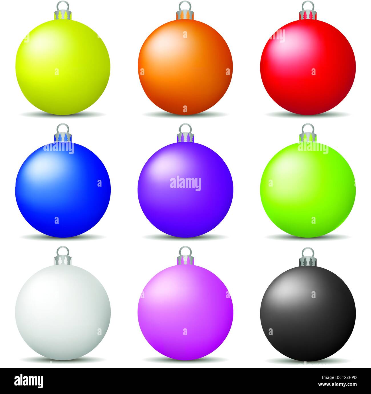 Colorful Christmas Balls Set isolated on white background. Holiday ...