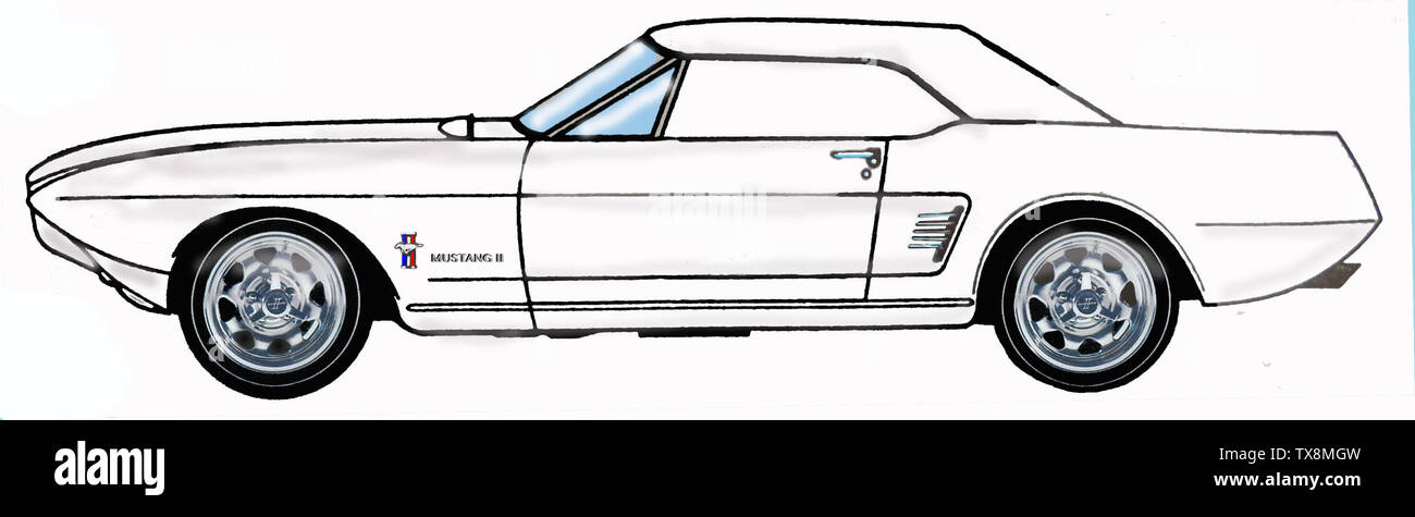 mustang side drawing