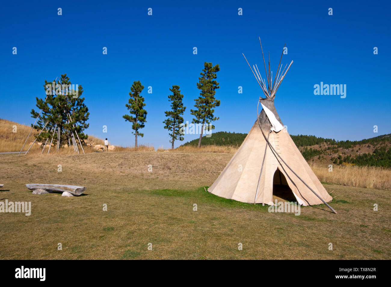 Traditional tepee of American Natives at "TatankaStory of the bison
