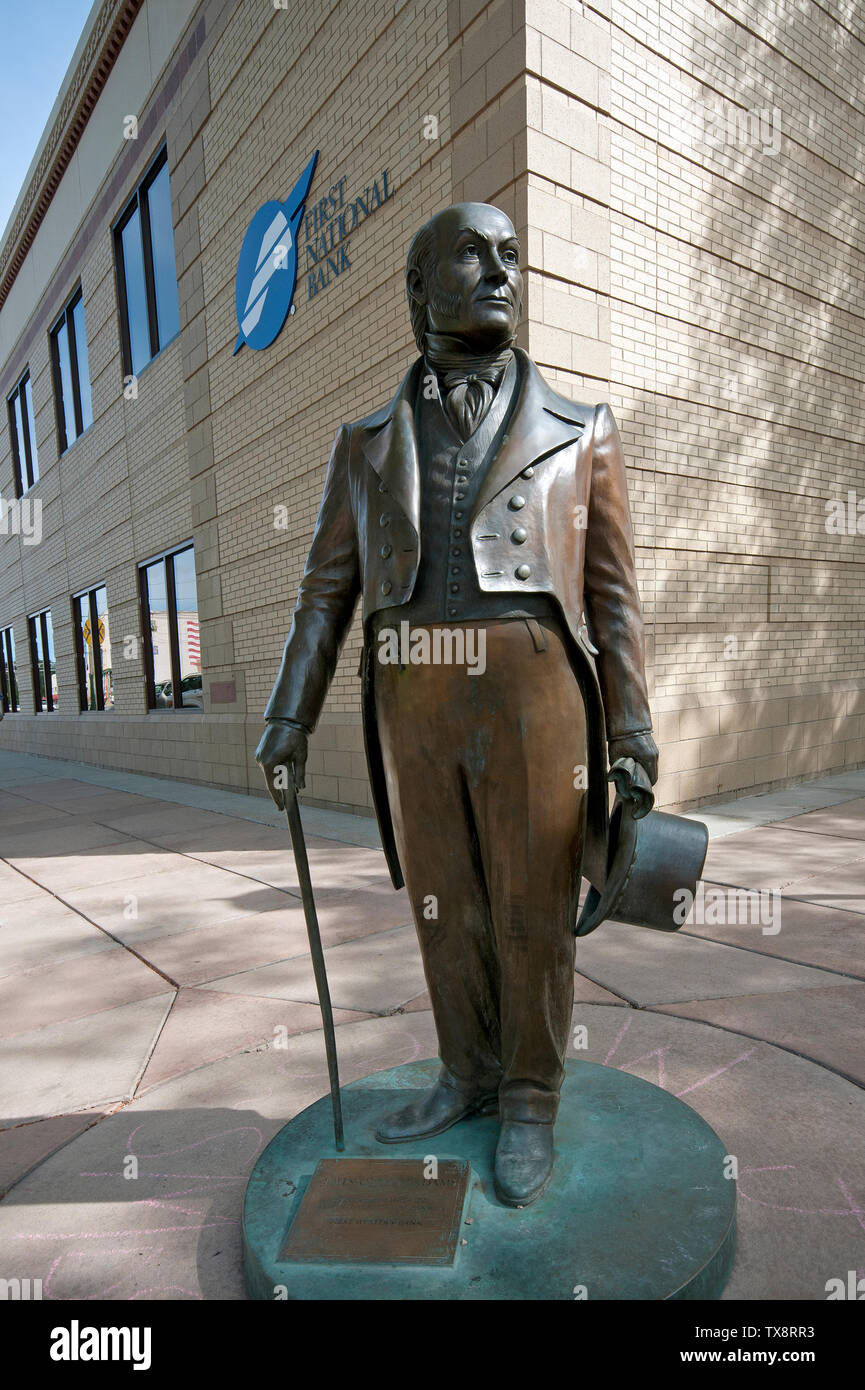 Bronze life-size statue of the Sixth President of the United States  John Quincy Adams, Rapid City, County Pennington, South Dakota, USA Stock Photo