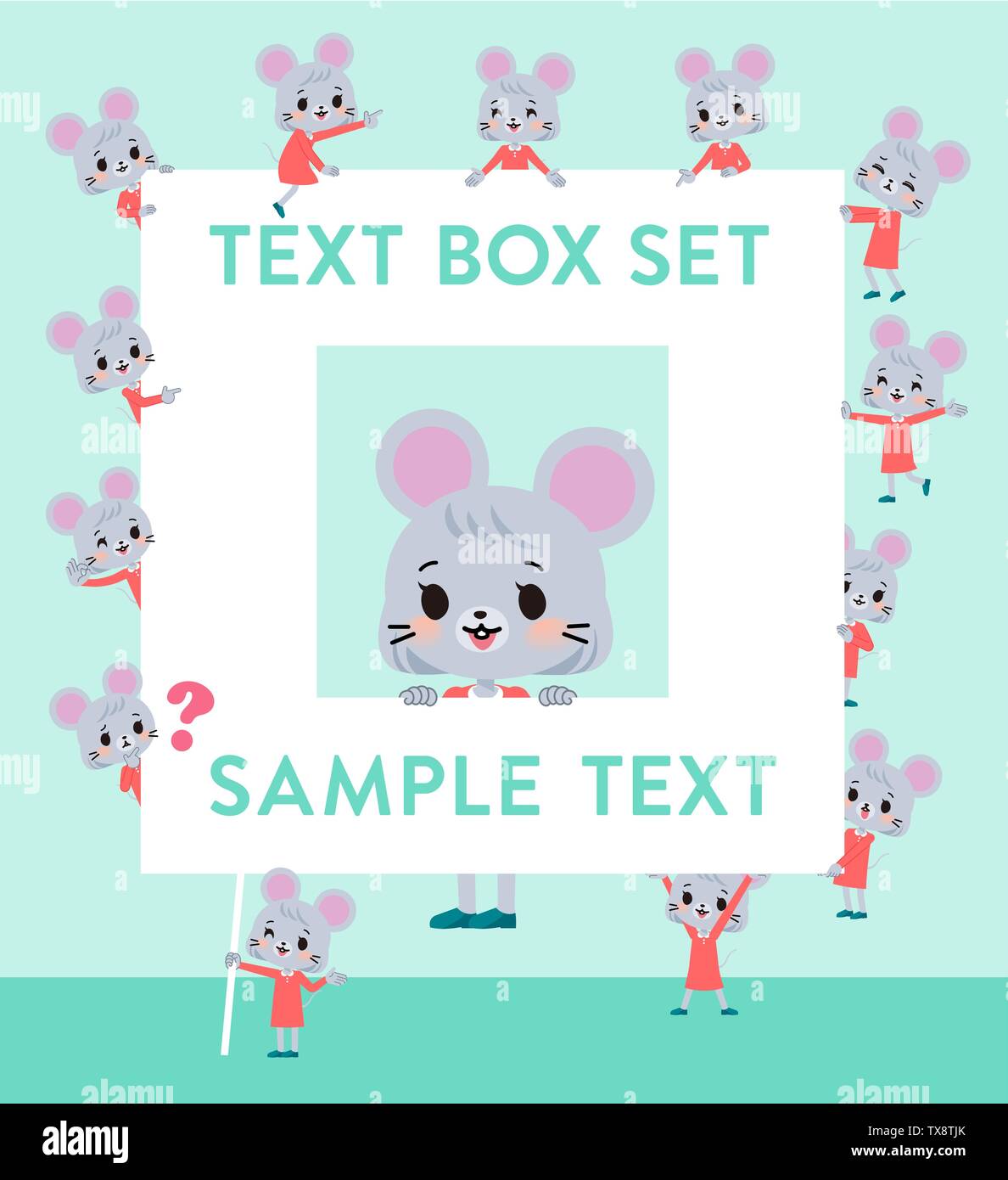 A set of mouse girl with a message board.Since each is divided, you can