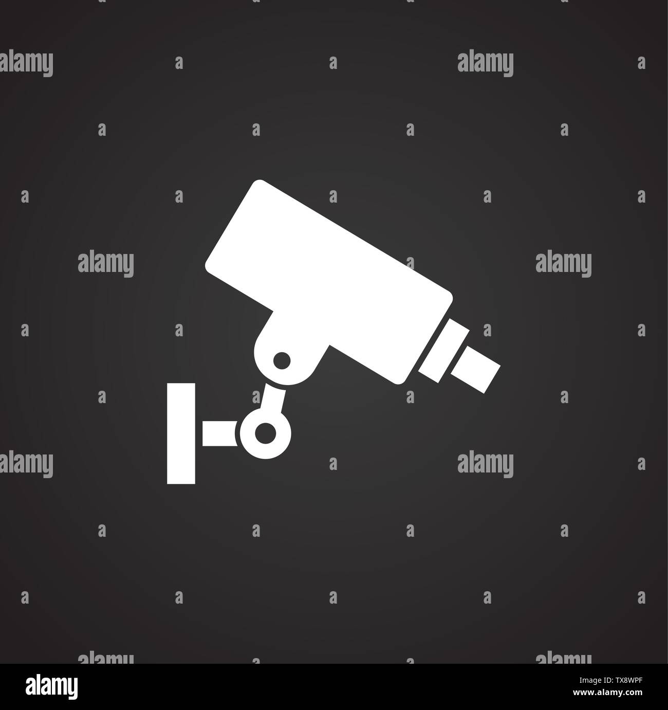 CCTV related icon on background for graphic and web design. Simple illustration. Internet concept symbol for website button or mobile app. Stock Vector