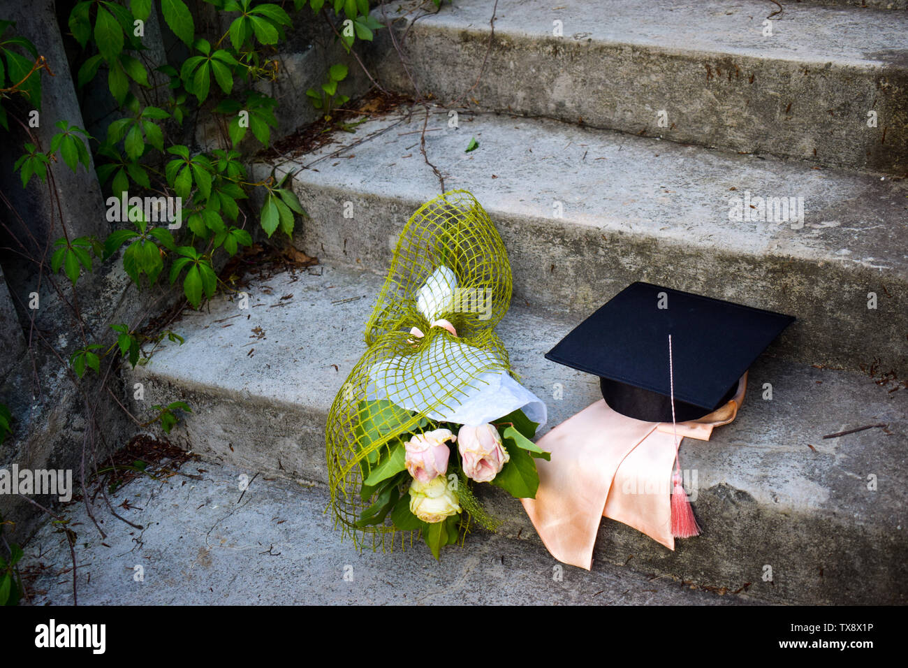 Graduation cap gown scroll hi-res stock photography and images - Alamy