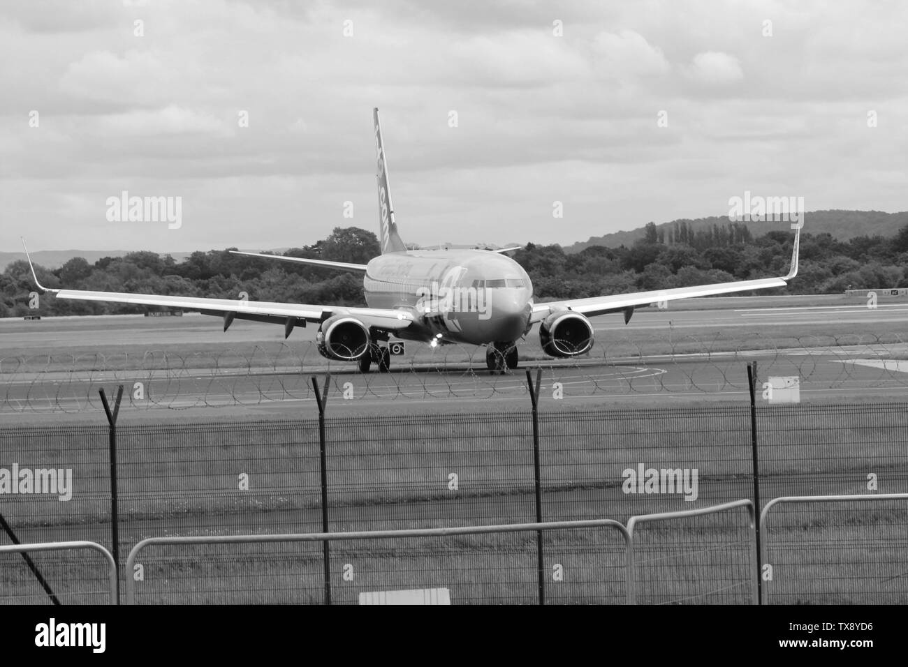 Manchester aviation runway visitor park Stock Photo - Alamy