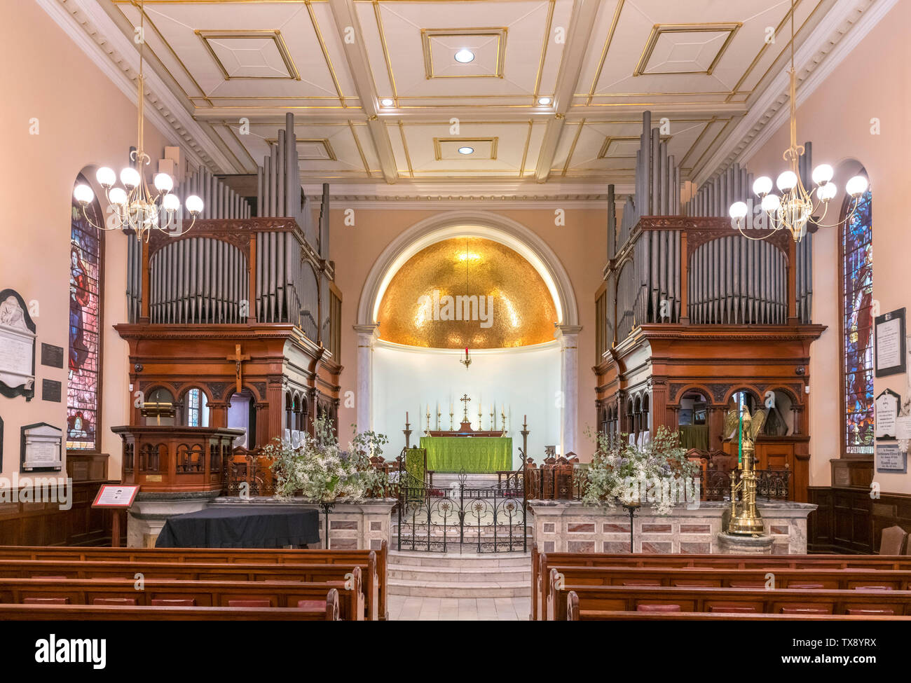 Interior of historic St James Church, King Street, Central Business District, Sydney, Australia Stock Photo