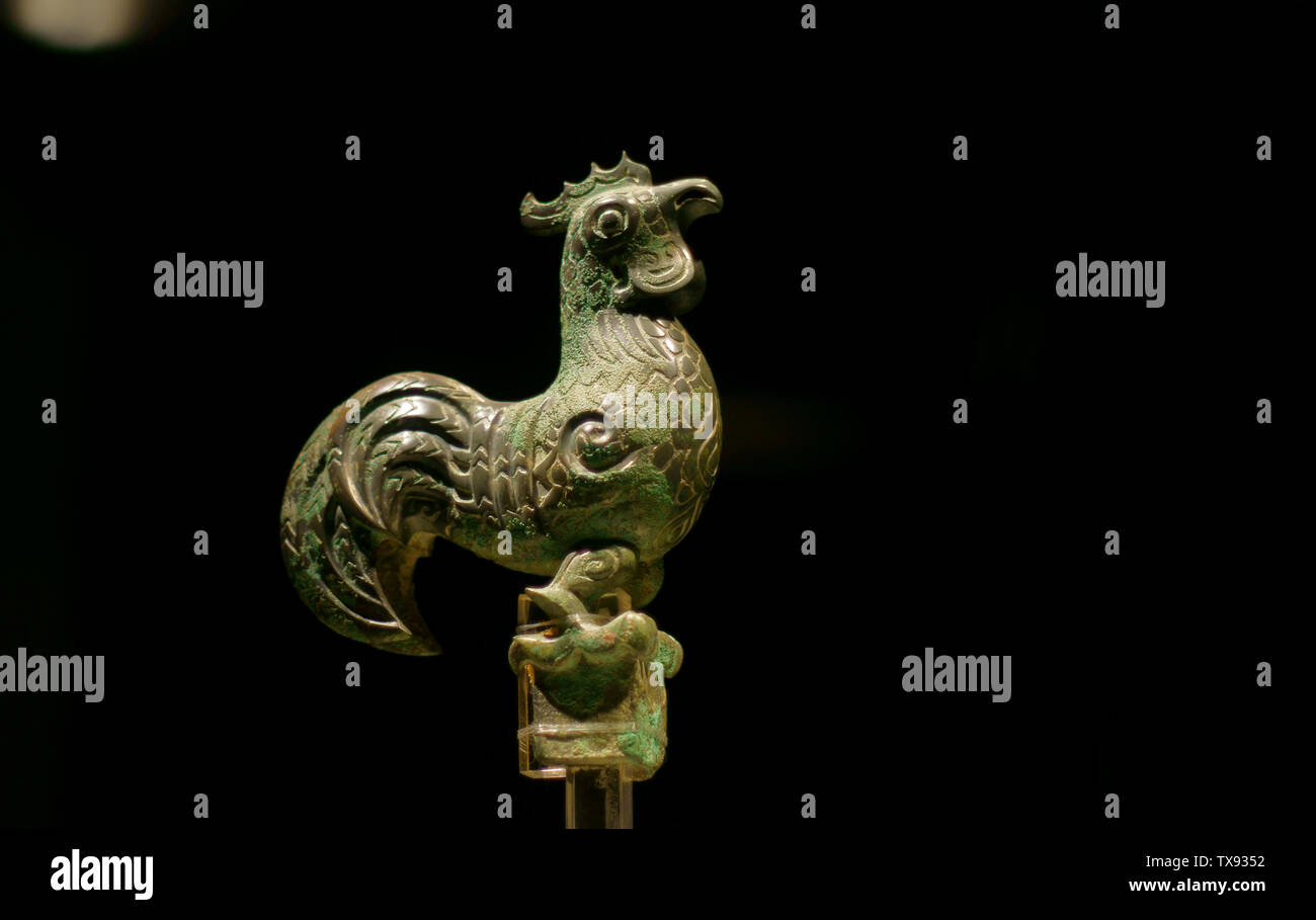 Copper Chicken, Sanxingdui Museum, Sichuan Stock Photo Alamy