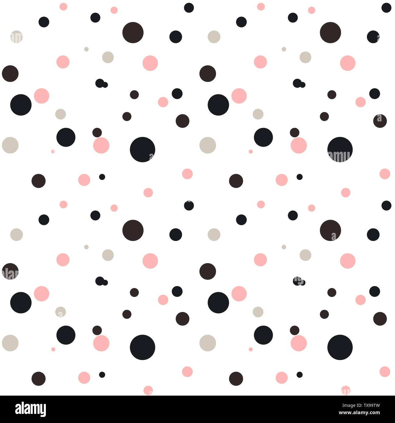 polka dot seamless vector pattern white background. Colorful polka dots  background. Chaotic elements. Abstract geometric shape texture. Design  Stock Vector Image & Art - Alamy
