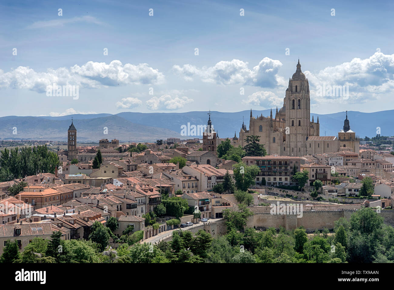 Ancient medieval city of Segovia, Spain Stock Photo