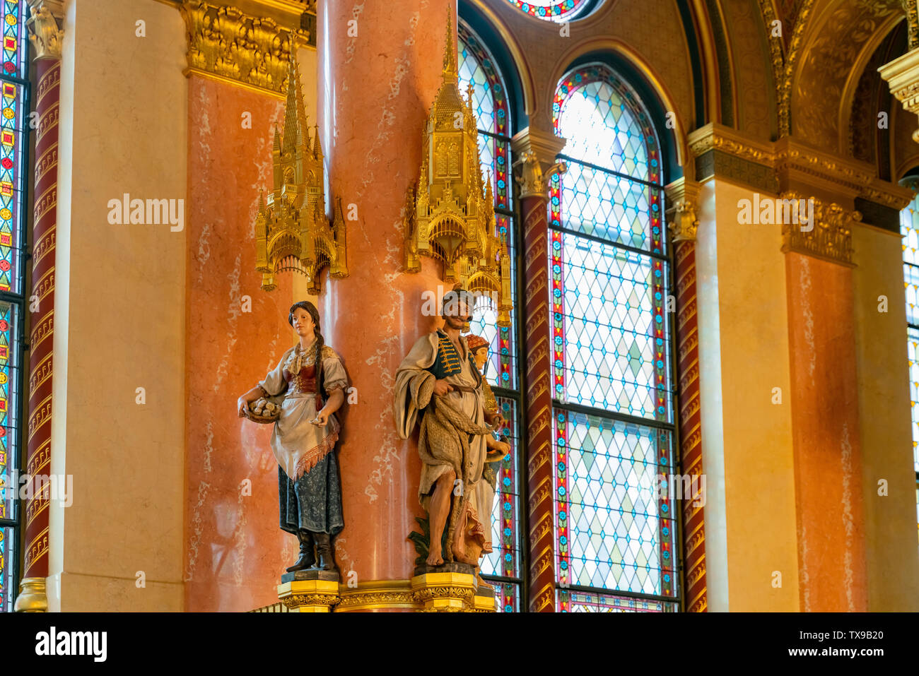 Budapest, NOV 9: Interior view of the Hungarian Parliament Building on NOV 9, 2018 at Budapest, Hungary Stock Photo