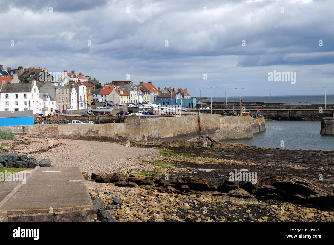The Fife fishing village of Pittenweem viewed from the Coastal Path to
