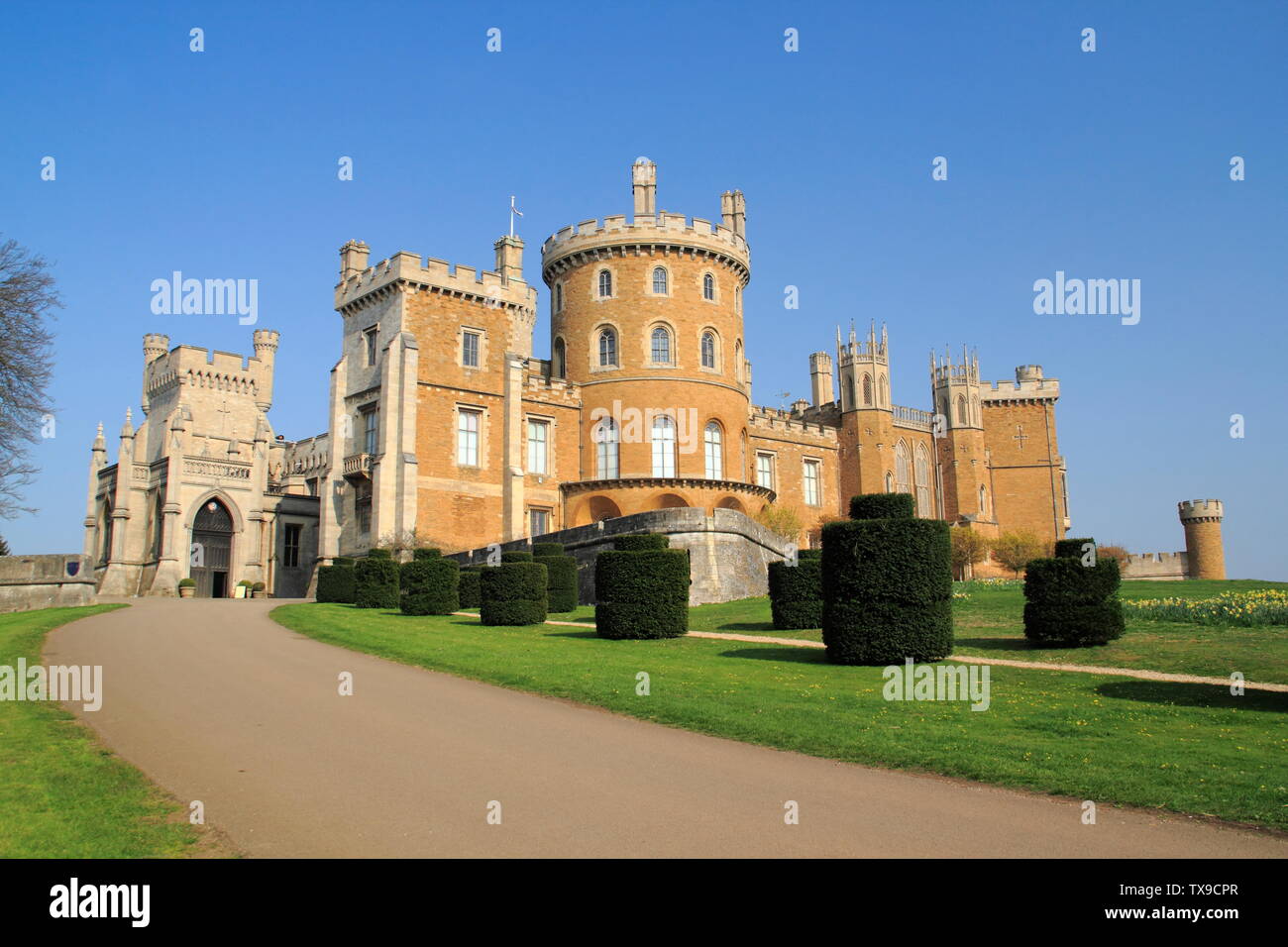 Belvoir Castle, an English stately home; seat of the Dukes of Rutland, Leicestershire, Eeast Midlands, UK Stock Photo