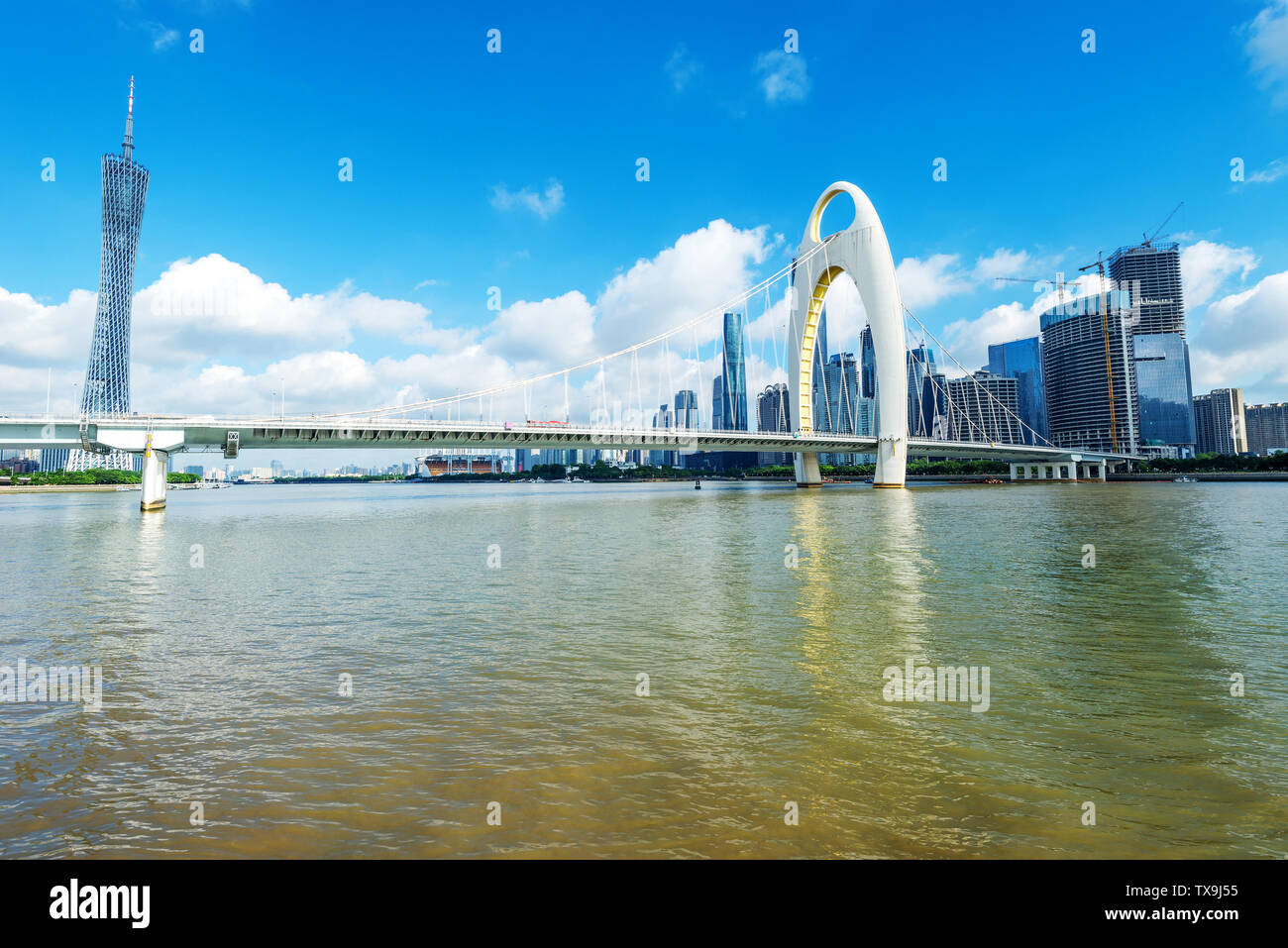 Modern rivers and sky in high rise building hi-res stock photography ...