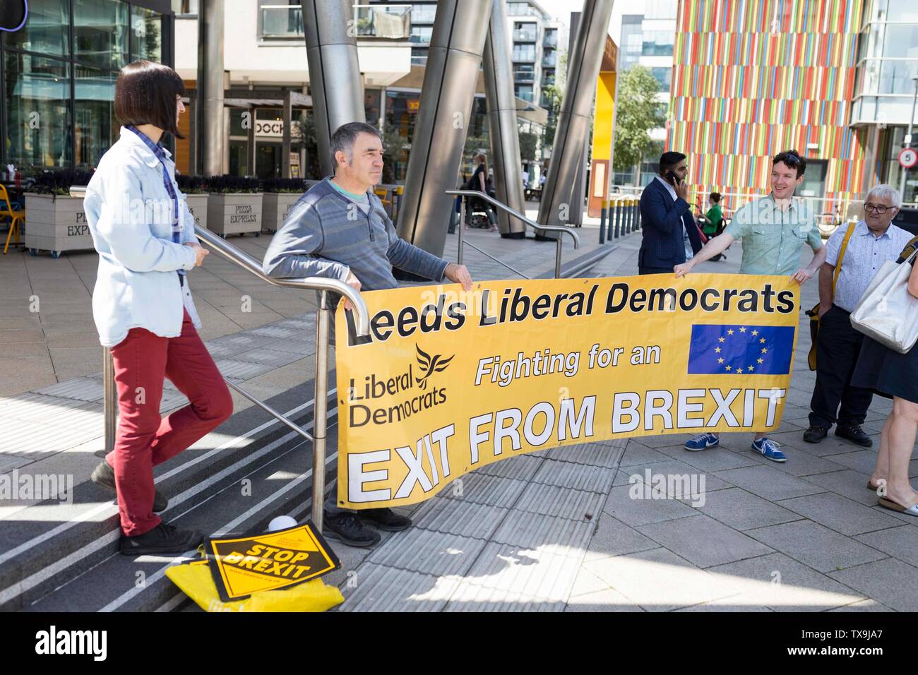 Picture by Chris Bull   22/6/19  People's Vote rally at at New Dock Hall , Leeds.  www.chrisbullphotographer.com Stock Photo