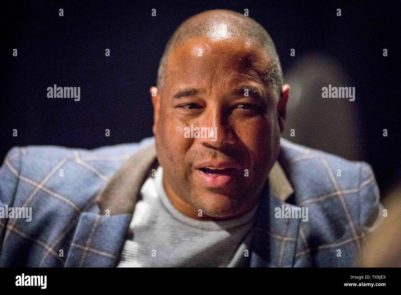 John Barnes at a Remain (anti Brexit) rally in Leeds Stock Photo